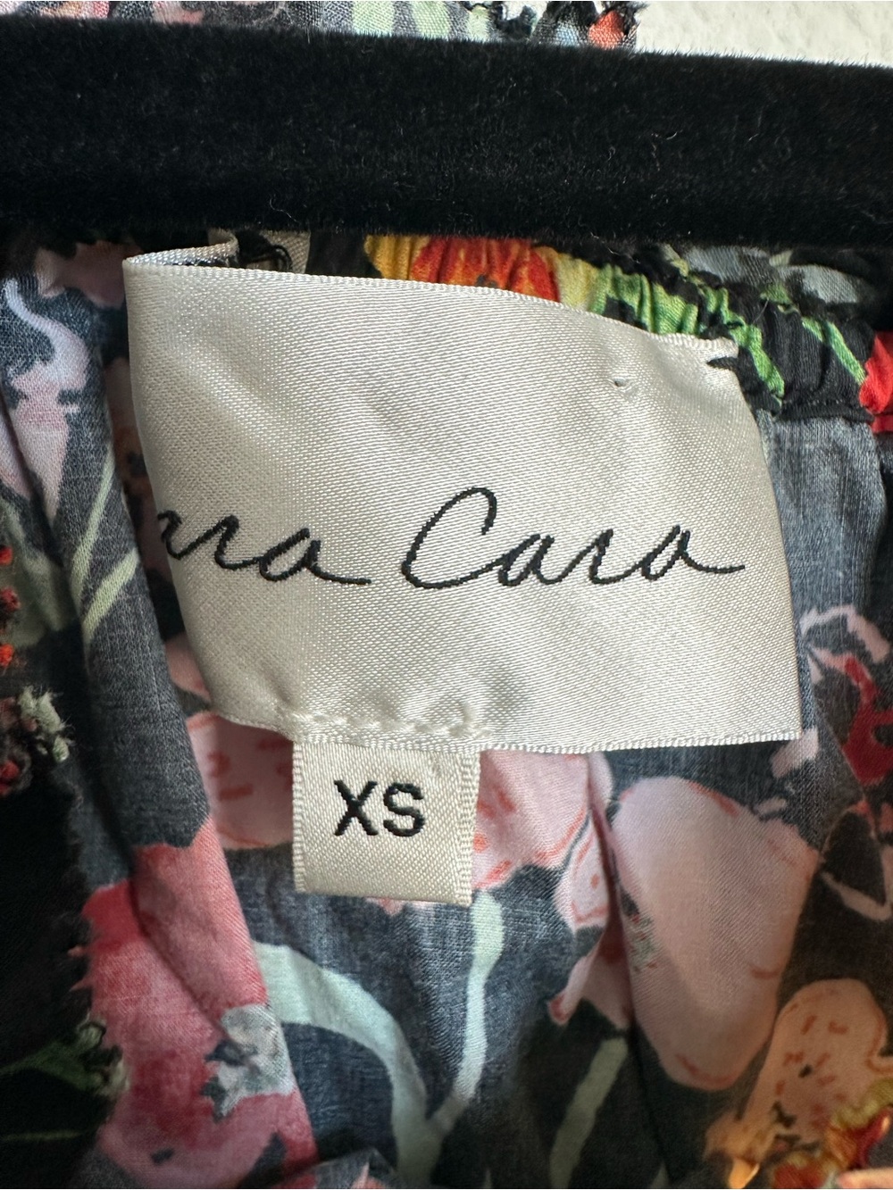 Cara Cara Mimi Floral Bold Garden Print Dress Puff Sleeve XS off the shoulder - Picture 8 of 15